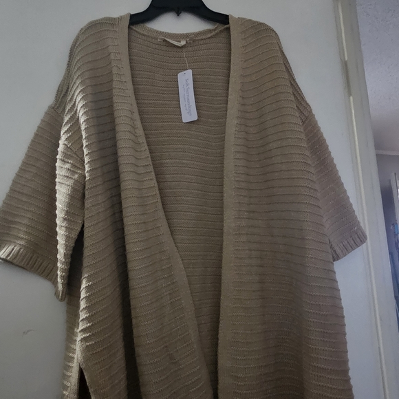 Soft Surroundings Sweaters - NWT -Soft Surroundings- Cozy Tan Knit Sweater Cardigan